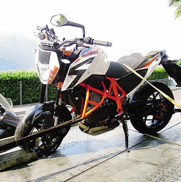 La Ktm del motociclista finito nel dirupo<span xml:space=