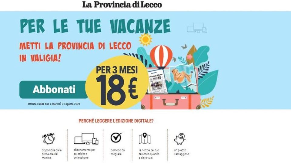 La Provincia di Lecco viene in vacanza con te La Provincia di Lecco viene in vacanza con te