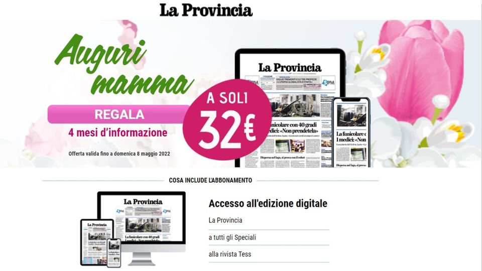 Abbonati a La Provincia Quattro mesi a 32 euro Abbonati a La Provincia Quattro mesi a 32 euro