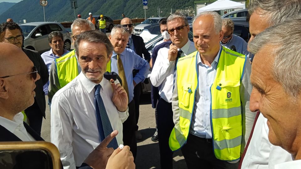 Variante Tremezzina: la visita del presidente della Regione, Fontana Variante Tremezzina: la visita del presidente della Regione, Fontana